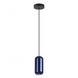 Odeon light 5053/1E PENDANT ODL24 311 черный/синий/металл Подвес GU10 LED 4W OVALI 